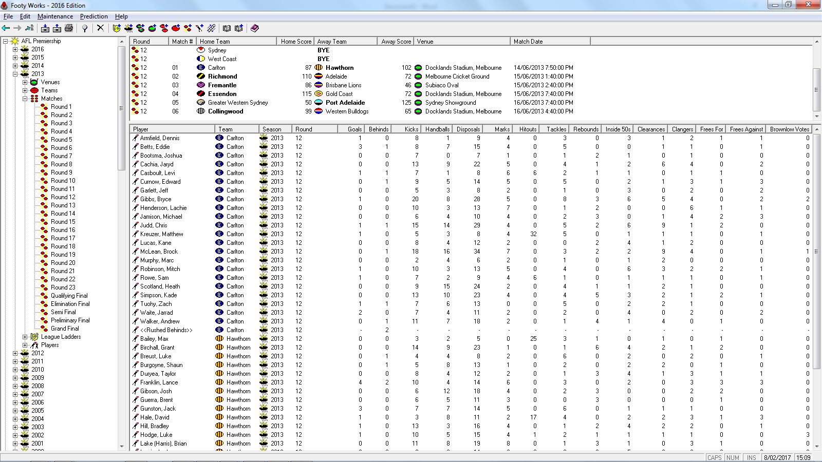 Get the latest data to keep "Footy Works" up to date.